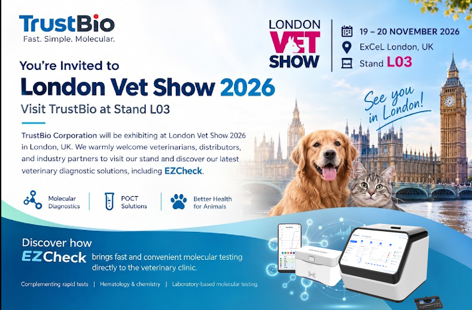 Discover EZCheck at London Vet Show 2026  !